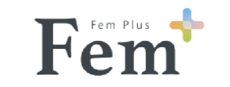 Logo of Fem+, women's health expo in Japan